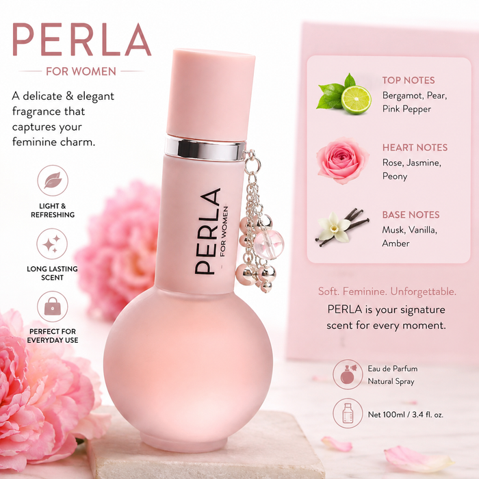 PERLA Women's Eau de Parfum – Elegant Long-Lasting Floral Perfume, 3.4 fl oz (100 ml)