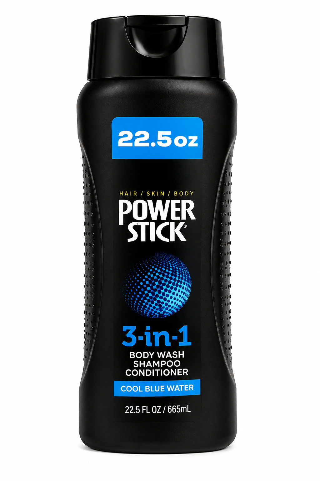Power Stick 3-in-1 Body Wash, Shampoo & Conditioner – Cool Blue Water – 22.5 fl oz