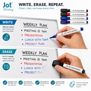 Jot Magnetic Dry Erase Markers with Built-In Erasers – 4 Pack