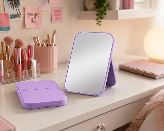 Portable Folding Standing Mirror – Compact Vanity Mirror for Makeup, Travel & Daily Use