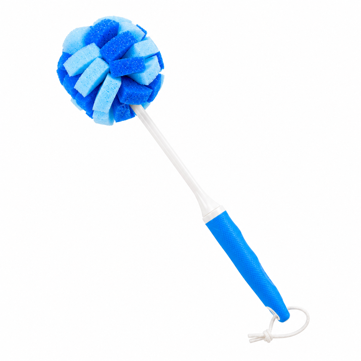 Long Handle Dish Scrubber – Blue Sponge Cleaning Brush for Dishes, Pots & Pans