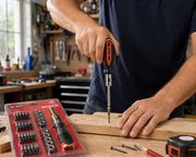 29-Piece Ratcheting Screwdriver Set – Multi-Bit Driver with SAE & Metric Sockets