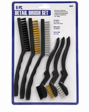 6-Piece Detail Brush Set – Steel, Brass & Nylon Cleaning Brushes for Rust, Metal & Tile