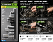 Pittsburgh 10-Piece 10mm Essential Socket Set – 1/4", 3/8" & 1/2" Drive