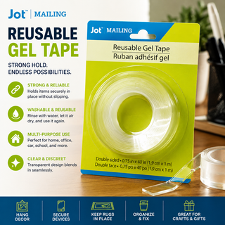 Jot Reusable Double-Sided Gel Tape – Clear Multi-Purpose Mounting Tape