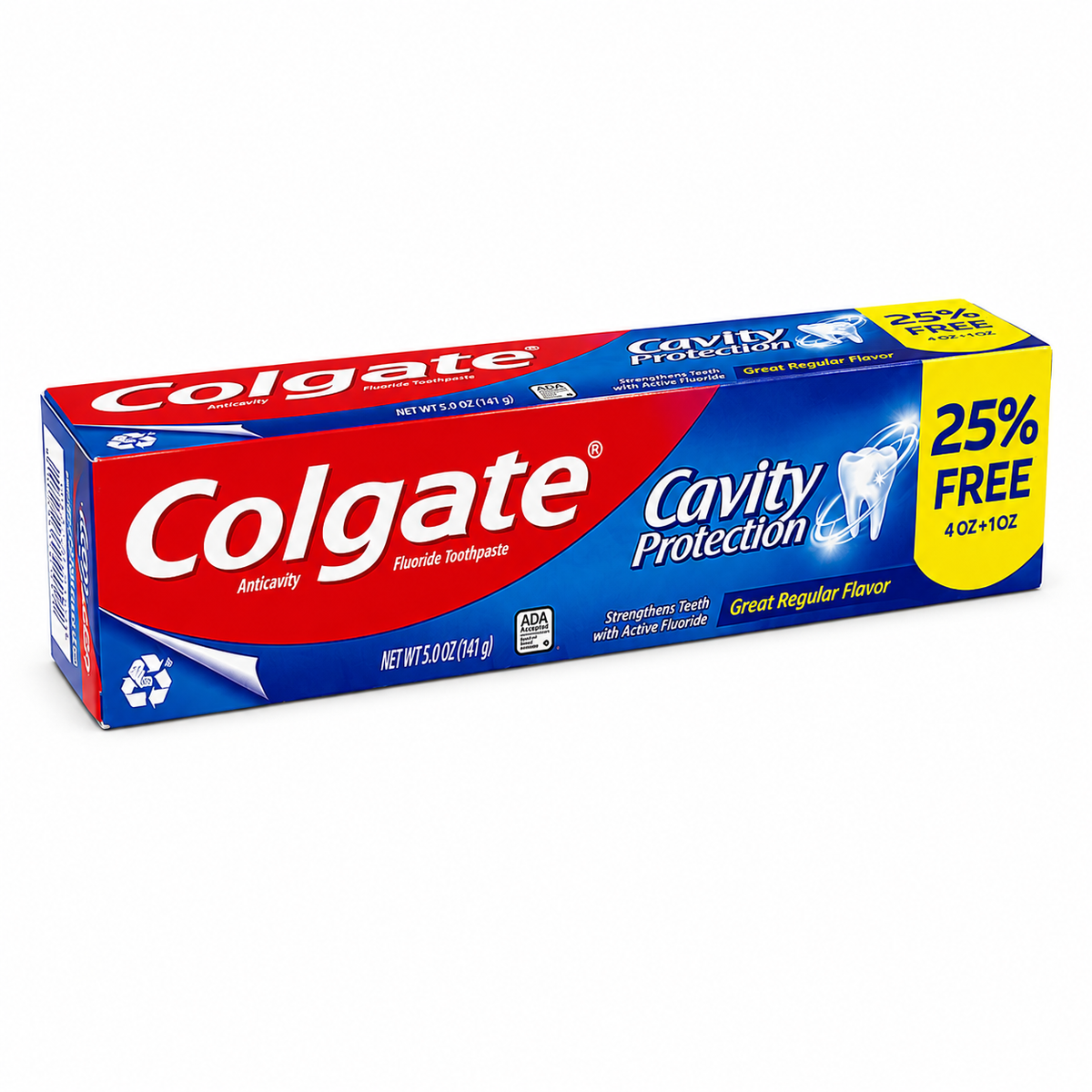 Colgate Cavity Protection Fluoride Toothpaste – Great Regular Flavor – 5 oz (25% Free Bonus Size)
