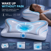 Ergonomic Cervical Memory Foam Neck Pillow – Contoured Support for Back & Side Sleepers