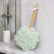 Long Handle Shower Scrubber – Soft Mesh Bath Loofah for Deep Cleansing & Hard-to-Reach Areas