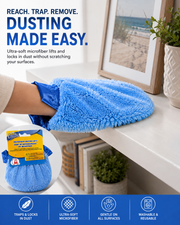 Microfiber Dusting Mitt – Ultra-Soft Washable Cleaning Glove for Furniture, Blinds, Shelves & Electronics