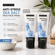 Freeman Anti-Stress Sea Salt Mud Face Mask – 2 Pack | Deep Cleansing & Refreshing Facial Treatment