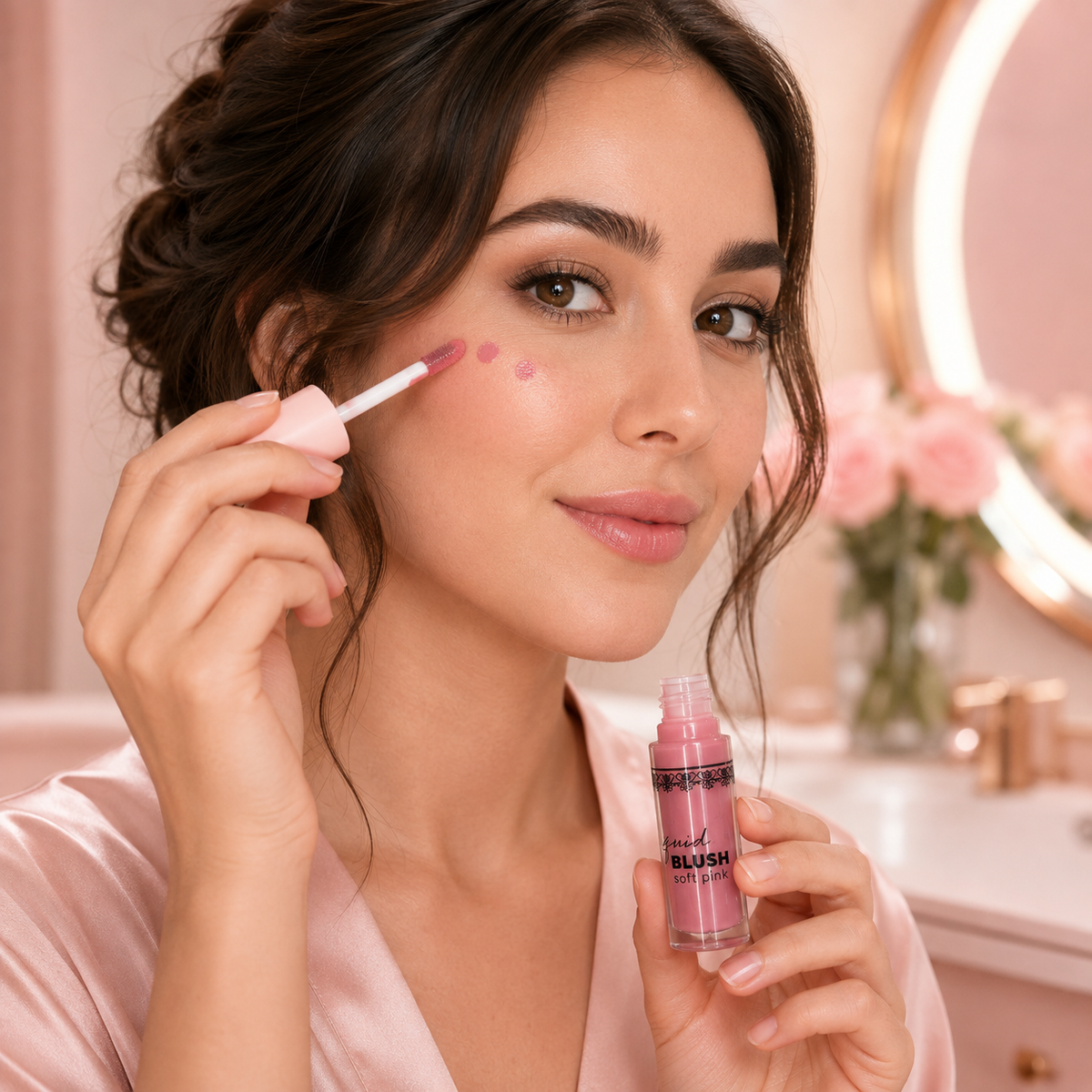 Soft Pink Buildable Liquid Blush – Long-Lasting Glow