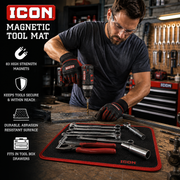 ICON Magnetic Tool Mat – Heavy-Duty Magnetic Organizer for Tools, Hardware & Fasteners