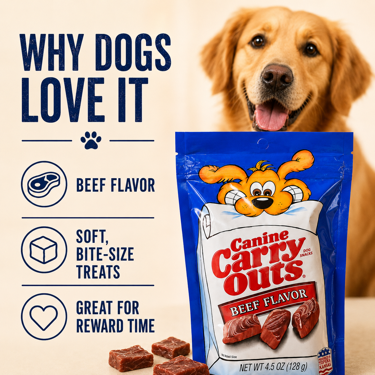 Canine Carry Outs Beef Flavor Dog Treats – Soft Bite-Size Rewards