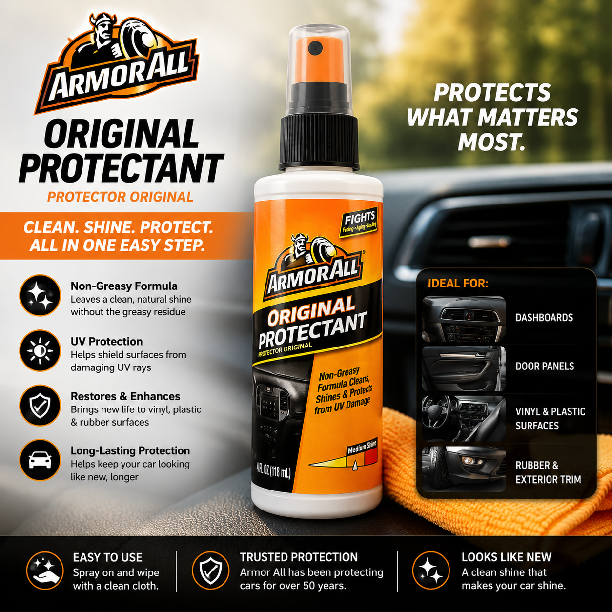 Armor All Original Protectant Spray 3 Pack – 4 oz Each