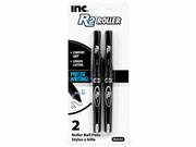 INC R2 Roller Ball Pens – 0.7mm Black Ink, 2-Pack