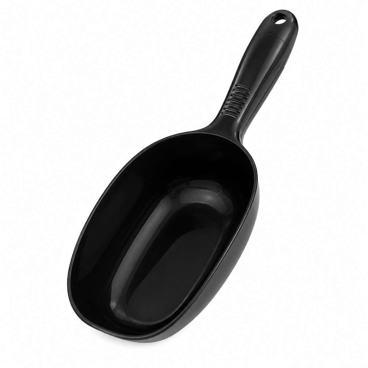 2-Cup Pet Food Scoop with Easy-Grip Handle – Black