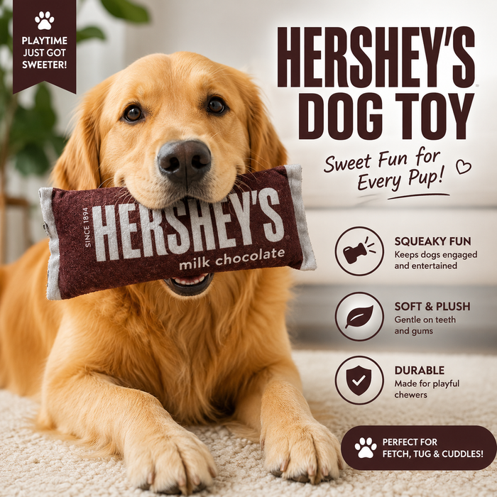 HERSHEY’S Milk Chocolate Plush Squeaky Dog Toy