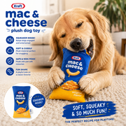 Kraft Mac & Cheese Plush Squeaky Dog Toy – Soft & Fun