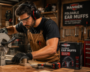 RANGER Foldable Ear Muffs – 26 dB NRR Hearing Protection with Adjustable Headband