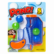 Pong! Ball Launcher Game Set – Indoor & Outdoor Bounce Target Game with 5 Balls, 6-Piece Set