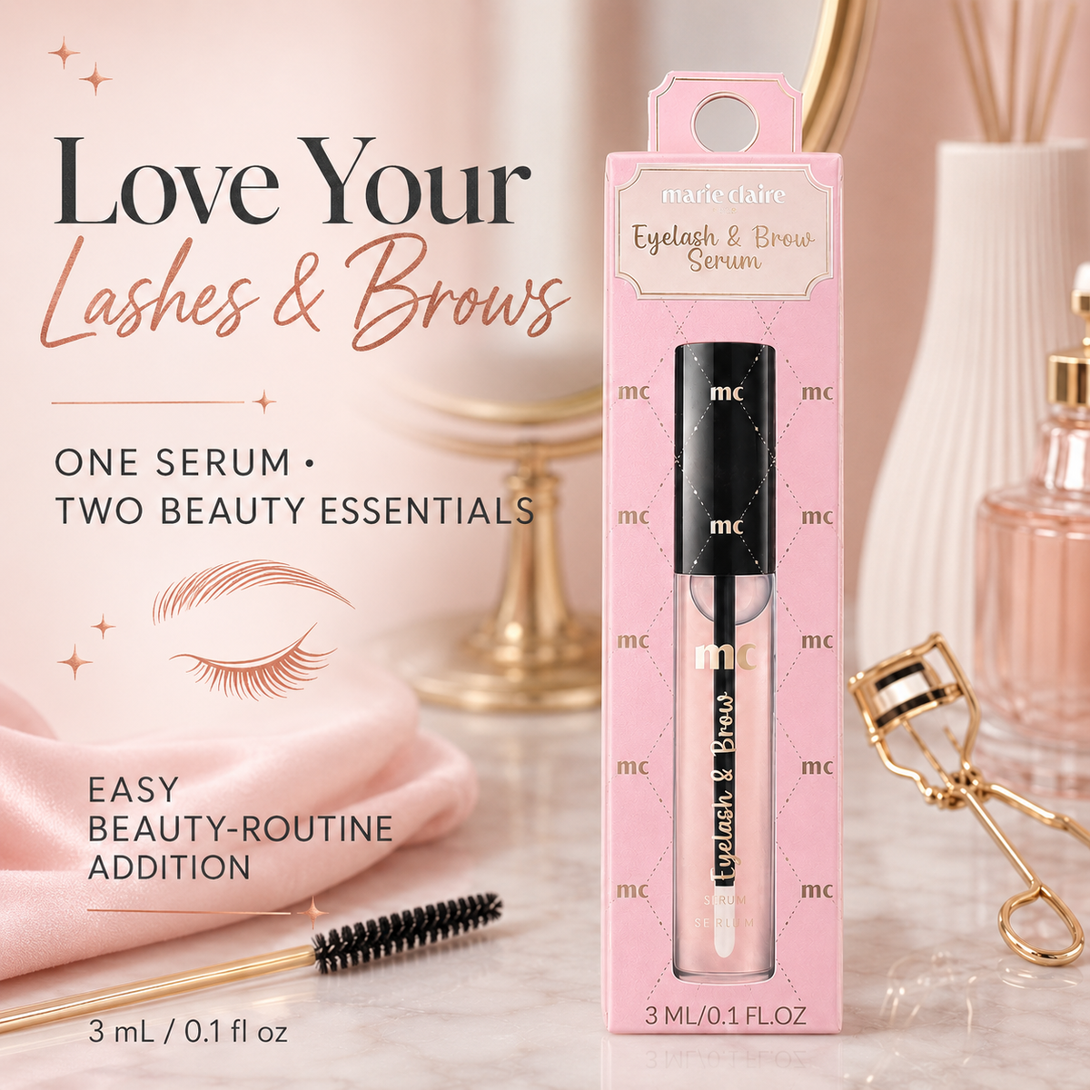 Marie Claire Eyelash & Brow Serum – 3 mL