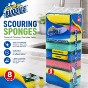 Scrub Buddies Multi-Purpose Scouring Sponges – 8 Pack