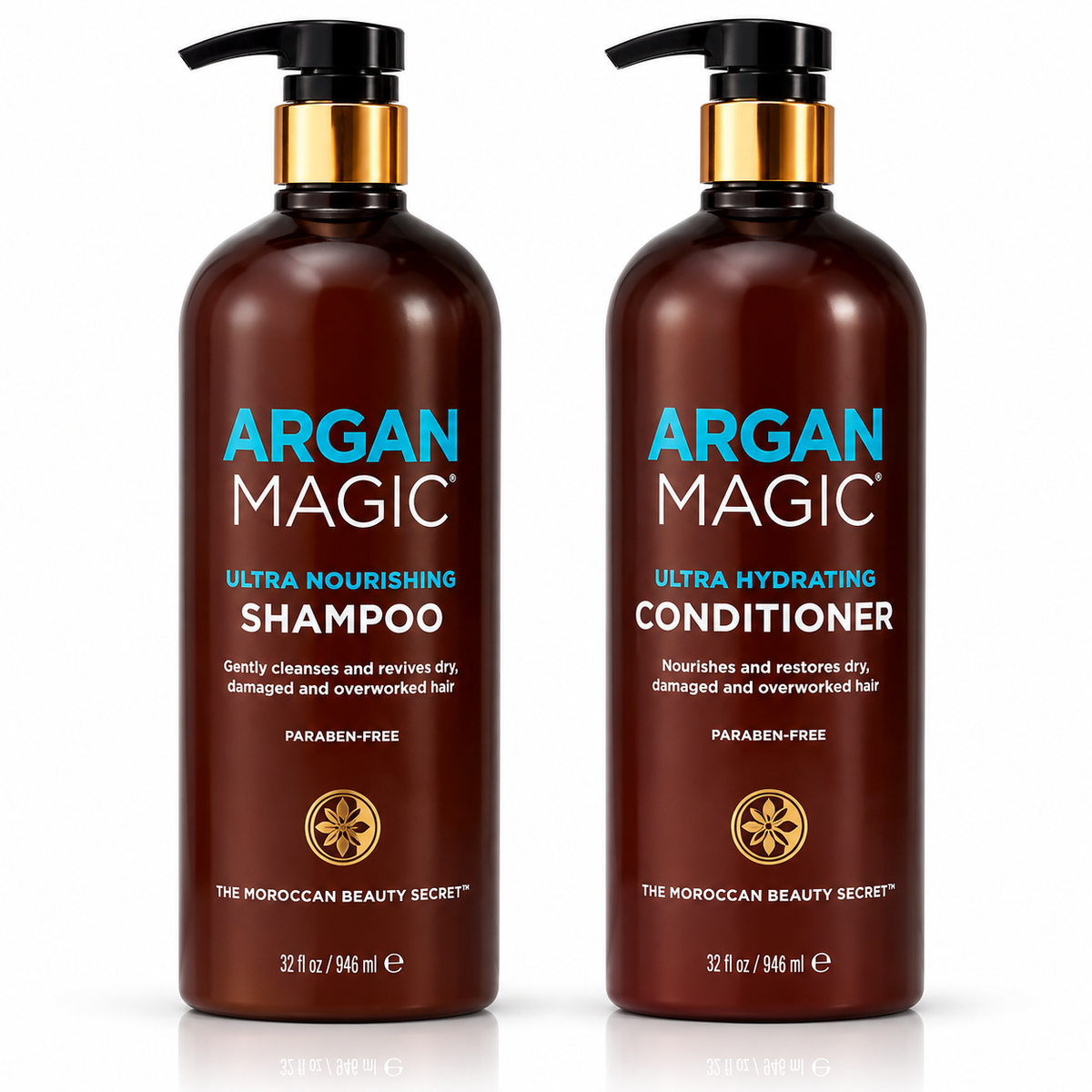 Argan Magic Shampoo & Conditioner Set – Ultra Nourishing and Hydrating, 32 fl oz Each
