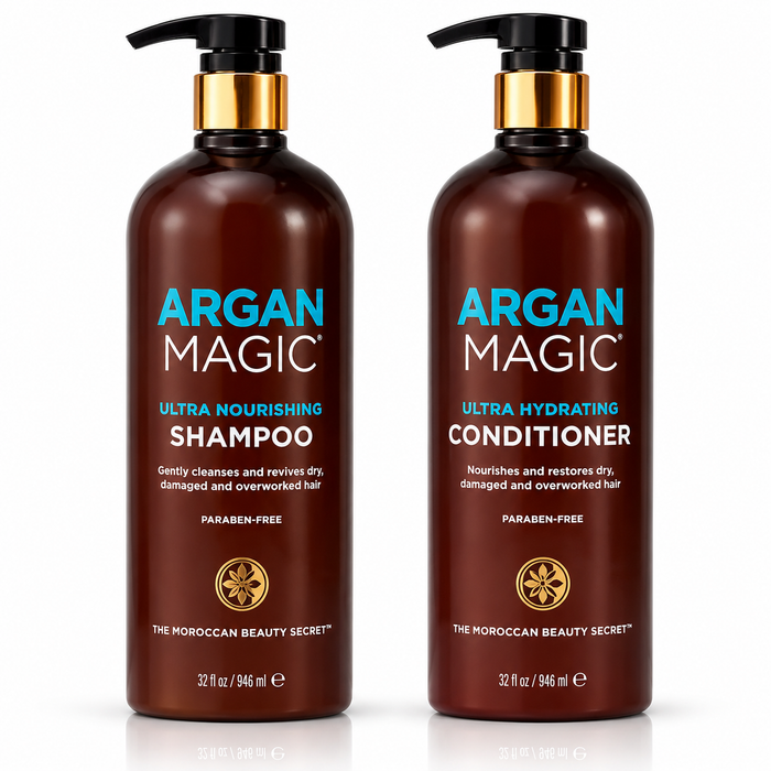 Argan Magic Shampoo & Conditioner Set – Ultra Nourishing and Hydrating, 32 fl oz Each