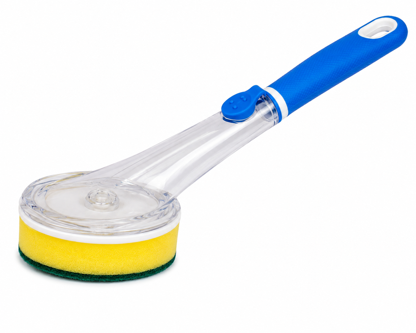 Soap Dispensing Dish Brush with Refillable Handle – Built-In Soap Dispenser Kitchen Scrubber Sponge for Dishes, Pots & Pans