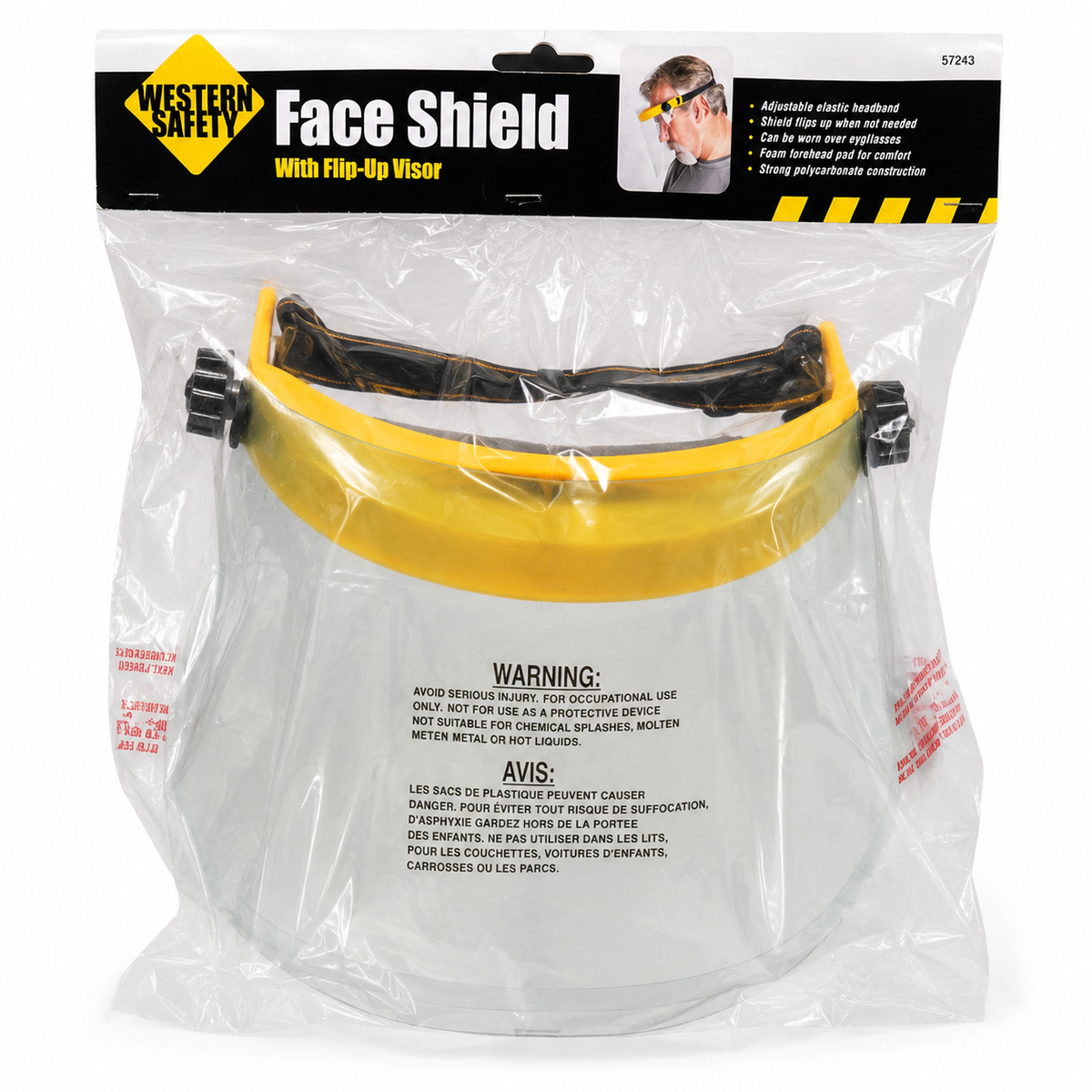 Face Shield with Flip-Up Visor – Full Face Safety Protection for Grinding, Cutting & Woodworking