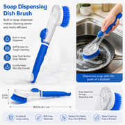 Soap Dispensing Dish Brush with Built-In Soap Reservoir – Non-Slip Handle, Stiff Bristles for Pots, Pans & Dishes