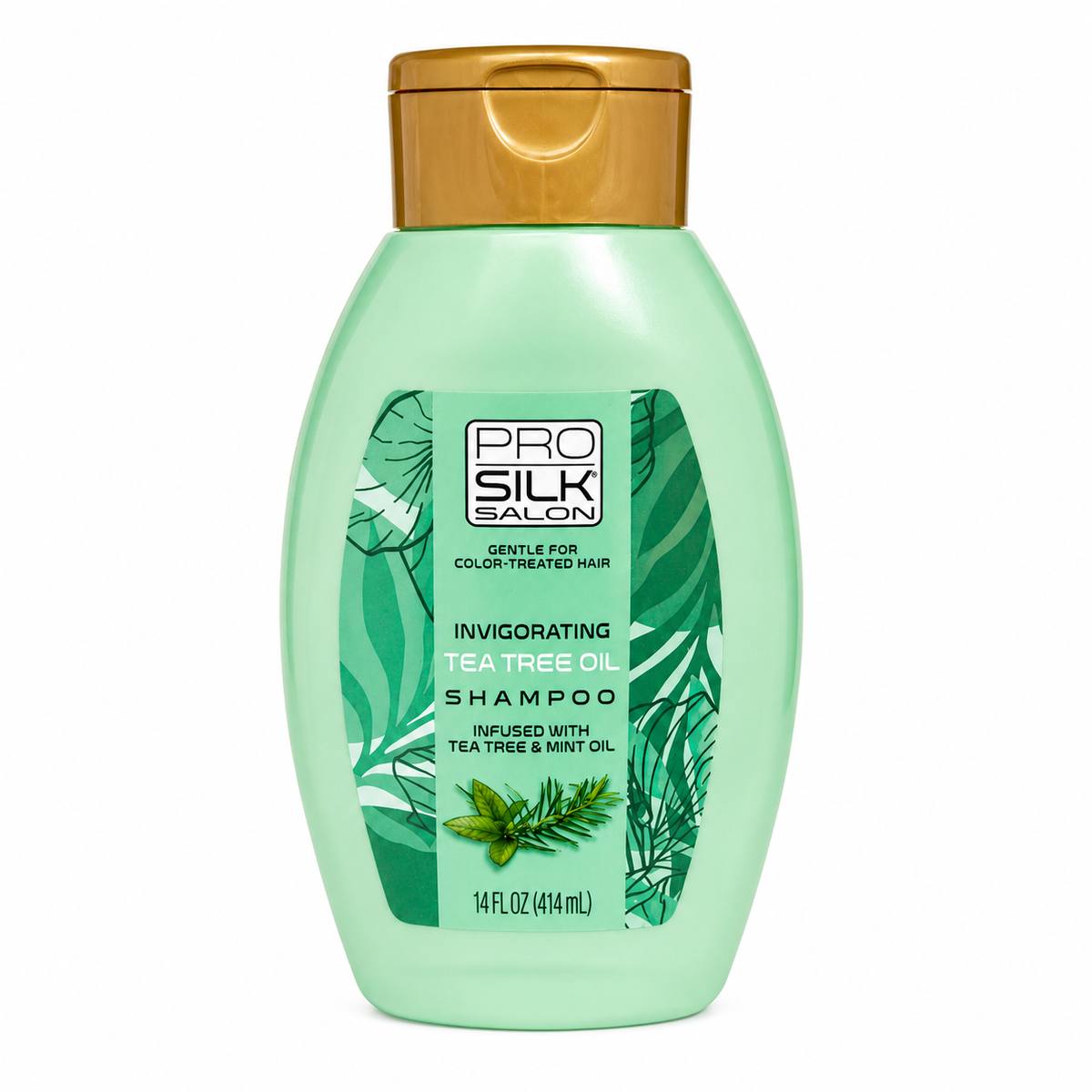 Pro Silk Salon Invigorating Tea Tree Oil Shampoo – Tea Tree & Mint Oil – Gentle for Color-Treated Hair – 14 fl oz