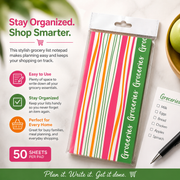 Grocery List Notepad – Tear-Off Shopping Checklist Pad