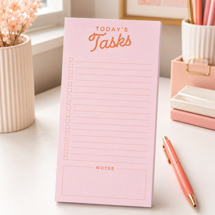 Pink Magnetic Daily To-Do List Pad with Checklist – 60 Sheets