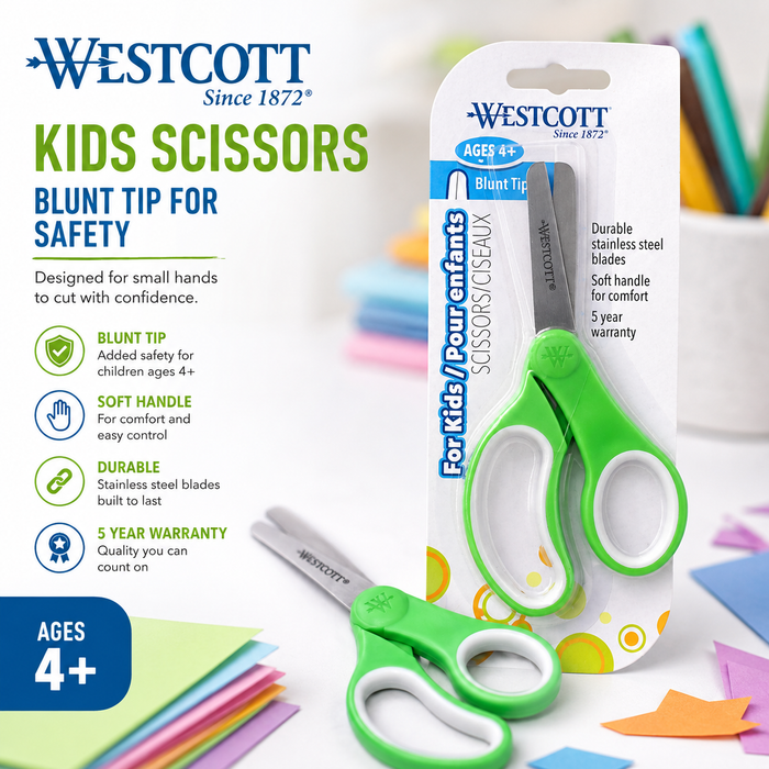 Westcott Kids Blunt Tip Scissors – Ages 4+, Green