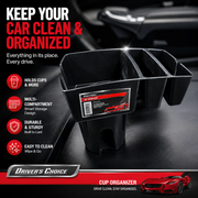 Car Cup Holder Organizer – Multi-Compartment Console Storage Caddy