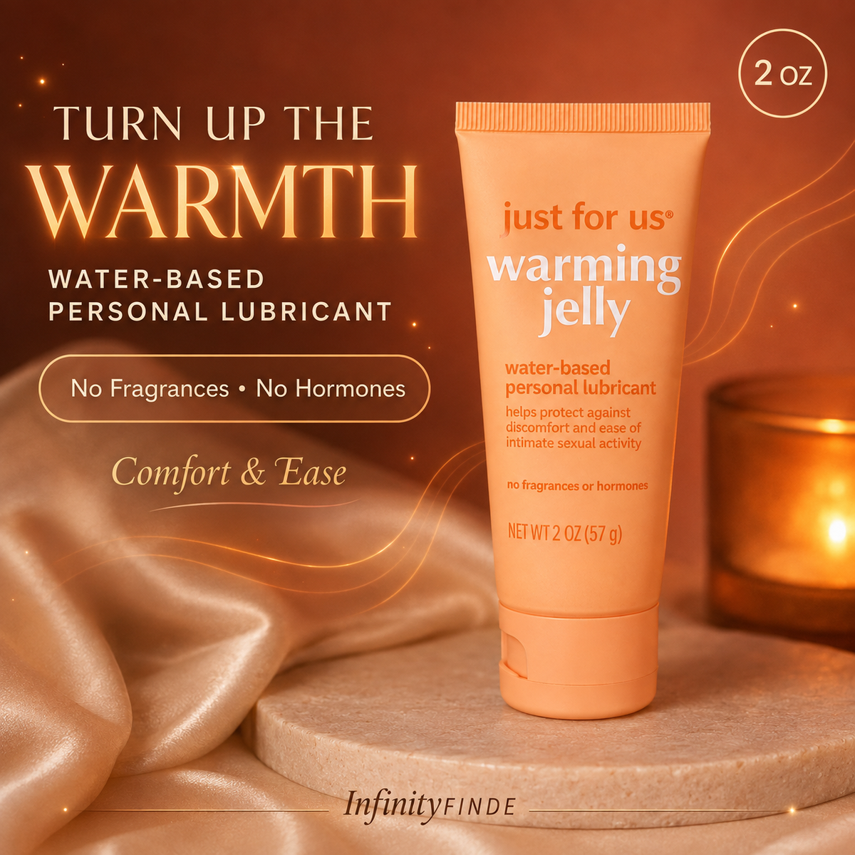 Just For Us Warming Jelly Water-Based Personal Lubricant – 2 oz