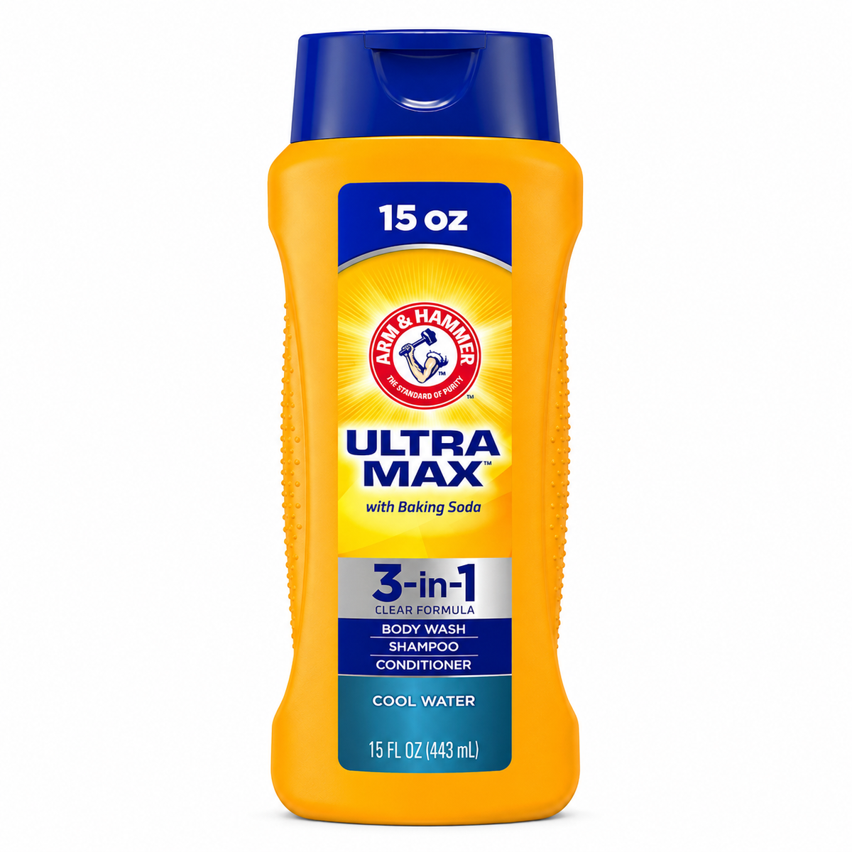 Arm & Hammer Ultra Max 3-in-1 Body Wash, Shampoo & Conditioner – Cool Water, 15 oz