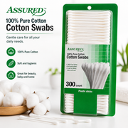 Assured 100% Pure Cotton Swabs – 300 Count