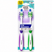 GuruNanda Basics Gum Massager Toothbrushes – Soft Bristles, Value 2-Pack