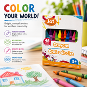 Jot Activity Crayons – 48 Count Assorted Colors, Non-Toxic