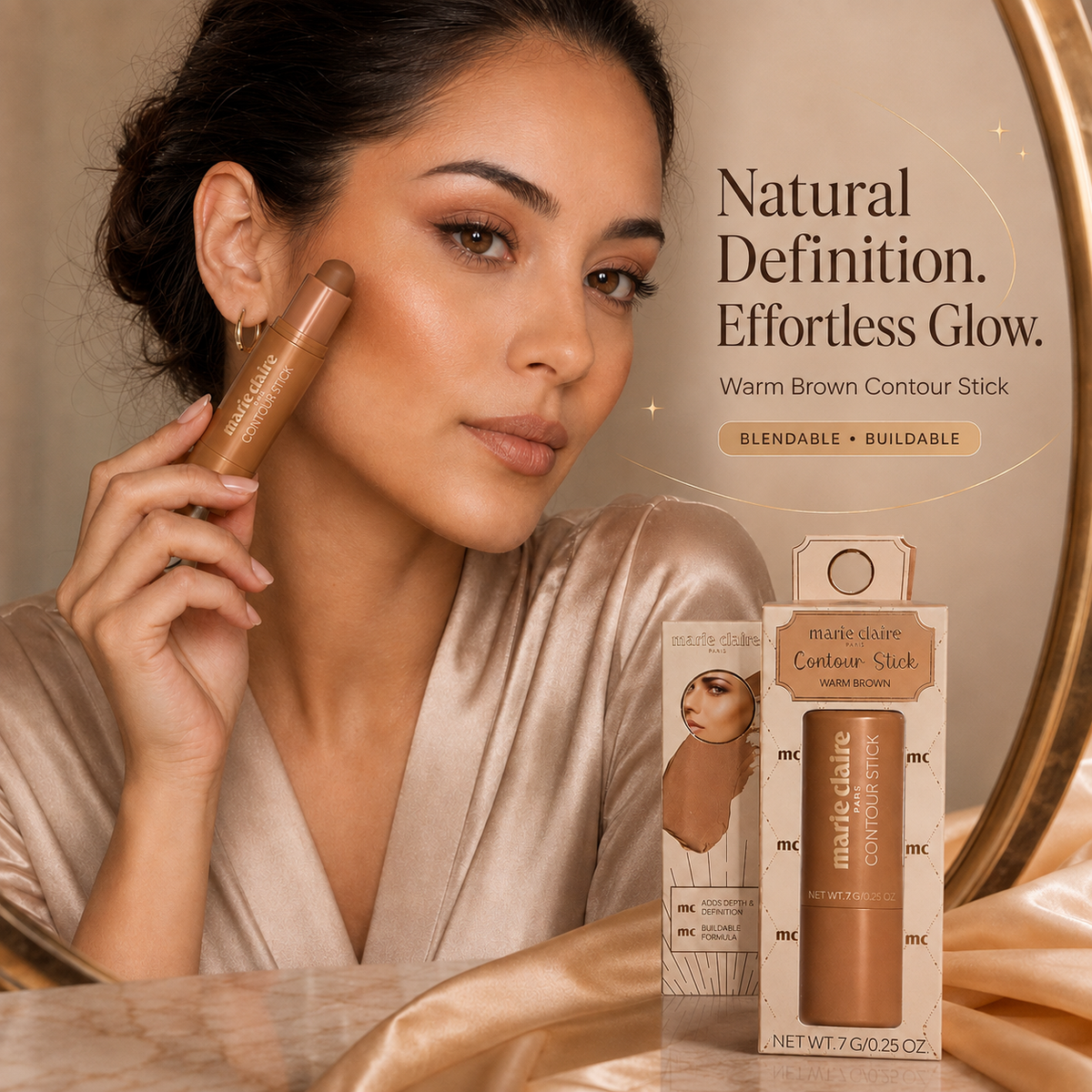 Marie Claire Warm Brown Contour Stick – Buildable & Blendable
