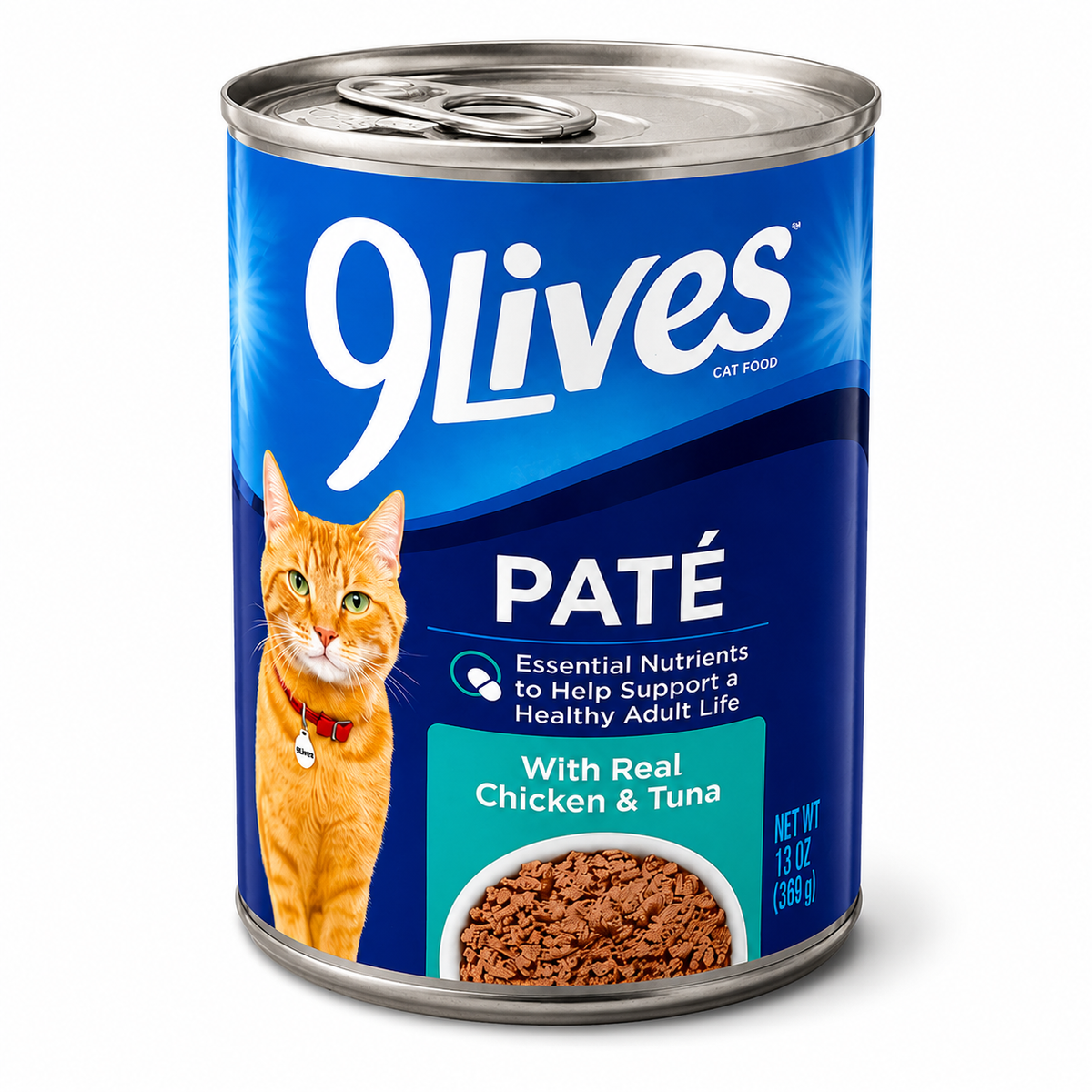 9Lives Pâté Wet Cat Food with Real Chicken & Tuna – 13 oz