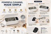 Portable High-Frequency Vibration Cleaner for Glasses, Jewelry & Watches