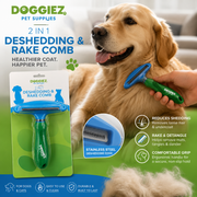 Shedding rake comb for dogs