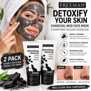 Freeman Detoxifying Charcoal Mud Face Mask – Deep Cleansing Formula (2-Pack)