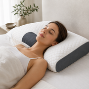 Ergonomic Contoured Neck Pillow with Soft Quilted Cover – Cervical Support for Side & Back Sleepers