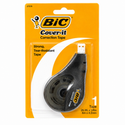BIC Cover-it Correction Tape – Strong Tear-Resistant White-Out Tape, 8m