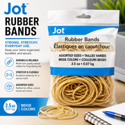 Jot Assorted Rubber Bands – 2.5 oz, Beige