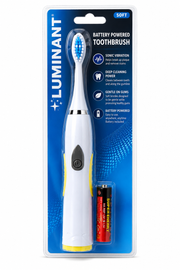 Luminant Battery-Powered Toothbrush – Soft Bristles with Battery Included